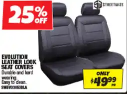 Autobarn Evolution leather look seat covers offer