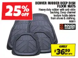 Autobarn Denver rubber deep dish floor mats offer