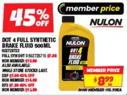 Autobarn Dot 4 full synthetic brake fluid offer