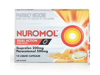 Terry White Nuromol dual action ibuprofen 200mg & paracetamol 500mg 10 liquid capsules offer