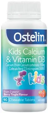 Ostelin Kids Calcium & Vitamin D3 90 Chewable Tablets