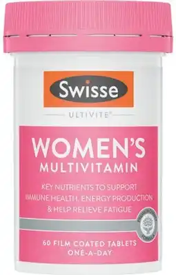 Amcal Pharmacies Swisse Ultivite Women's Multivitamin 60 Tablets offer