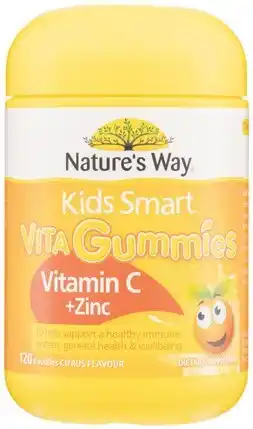 Amcal Pharmacies Nature's Way Kids Smart Vita Gummies Vitamin C + Zinc 120 Pastilles offer