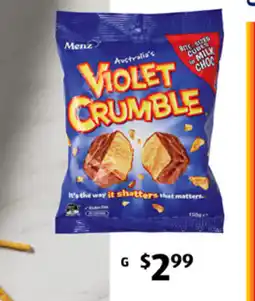 ALDI menz violet crumble share pack offer