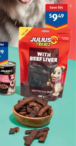 ALDI Julius treatz dog treat with beef liver offer