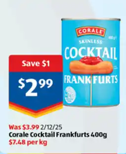 ALDI Corale cocktail frankfurts offer