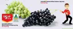 ALDI Australian white or black seedless grapes offer