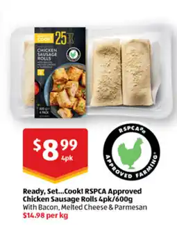 ALDI Ready, set...cook! rspca approved chicken sausage rolls offer
