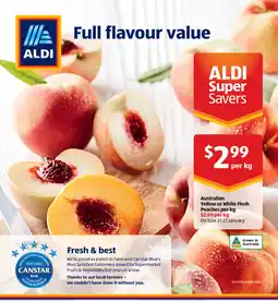 ALDI Australian yellow or white flesh peaches offer