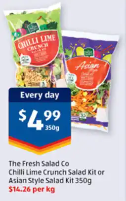 ALDI Chilli lime crunch salad kit or asian style salad kit offer