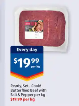 ALDI Ready, set...cook! butterflied beef with salt & pepper offer
