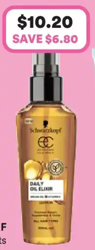 Priceline Schwarzkopf extra care daily oil elixir offer