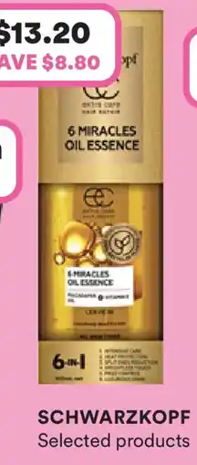 Priceline Schwarzkopf extra care 6 miracles oil essence offer