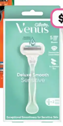Priceline Gillette venus deluxe smooth sensitive razor 1 handle + 2 blade refills offer