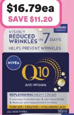 Priceline Nivea q10 anti-wrinkle night cream offer