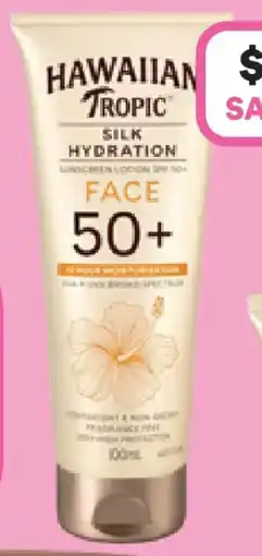 Priceline Hawaiian Tropic Silk Hydration Face SPF 50+ Lotion Fragrance Free offer