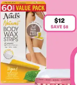 Priceline Nad's natural body wax strips offer