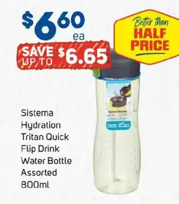 Foodland Sistema hydration tritan quick flip drink water bottle offer