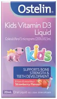 Discount Drug Stores Ostelin Kids Vitamin D3 Liquid Strawberry Flavour offer