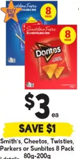 Drakes Smith's, Cheetos, Twisties, Parkers or Sunbites offer