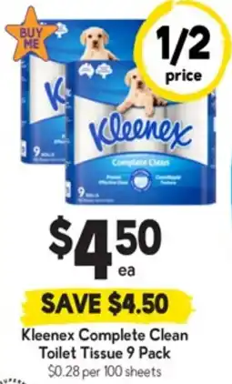 Drakes Kleenex Complete Clean Toilet Tissue offer