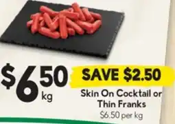 Drakes Skin On Cocktail or Thin Franks offer