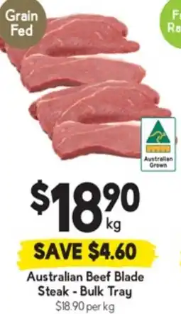 Drakes Australian Beef Blade Steak Bulk Tray offer