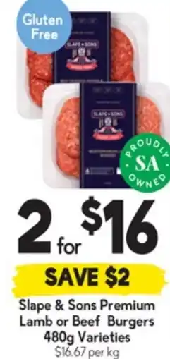 Drakes Slape & Sons Premium Lamb or Beef Burgers offer