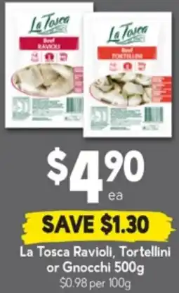 Drakes La Tosca Ravioli, Tortellini or Gnocchi offer