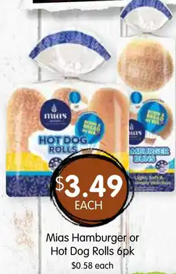 Spudshed Mias hamburger or hot dog rolls offer