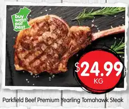 Spudshed Parkfield beef premium yearling tomahawk steak offer