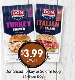 Spudshed Don sliced turkey or salami offer