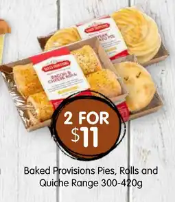Spudshed Baked provisions pies, rolls and quiche range offer
