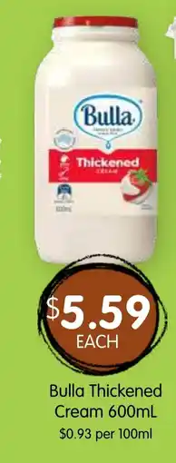 Spudshed Bulla thickened cream offer