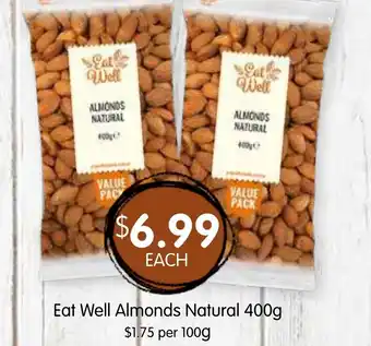 Spudshed Eat well almonds natural offer