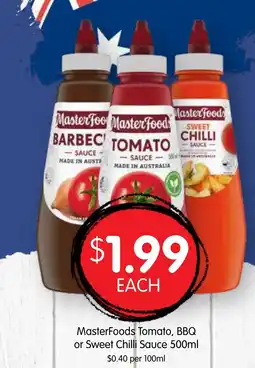 Spudshed Masterfoods tomato, bbq or sweet chilli sauce offer