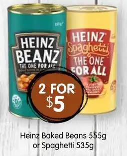 Spudshed Heinz baked beans or spaghetti offer