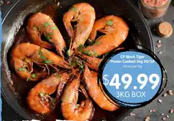 Spudshed Cp black tiger prawn cooked offer