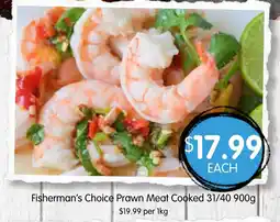 Spudshed Fisherman's choice prawn meat cooked offer