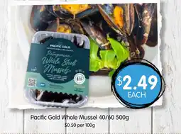 Spudshed Pacific gold whole mussel offer