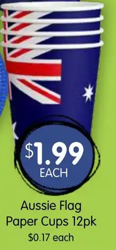 Spudshed Aussie flag paper cups offer
