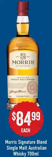 Spudshed Morris signature blend single malt australian whisky offer