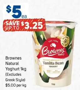 Foodland Brownes natural yoghurt offer