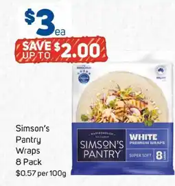 Foodland Simson's premium wraps offer
