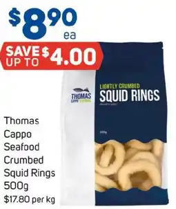Foodland Thomas cappo seafood crumbed squid rings offer
