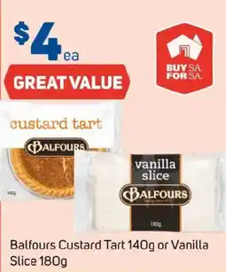 Foodland Balfours custard tart or vanilla slice offer