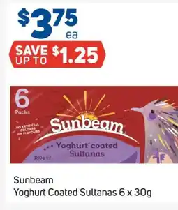 Foodland Sunbeam yoghurt coated sultanas offer