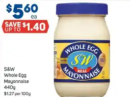Foodland S&w whole egg mayonnaise offer