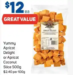 Foodland Yummy apricot delight or apricot coconut slice offer