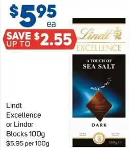 Foodland Lindt excellence or lindor blocks offer